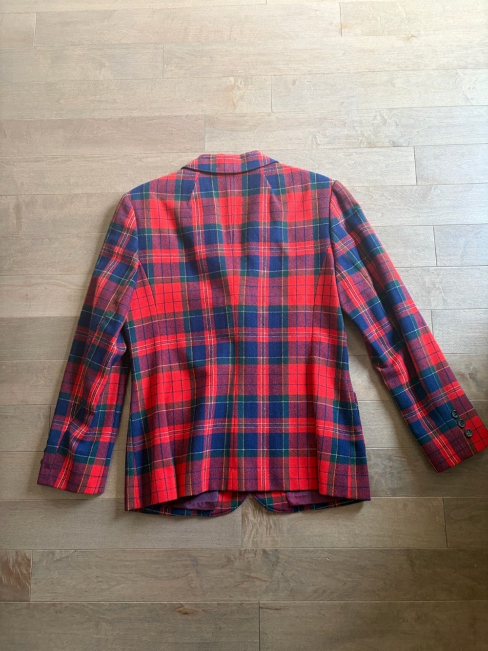 Pendleton Red & Navy Plaid Wool Sport Coat - Picture 6 of 9